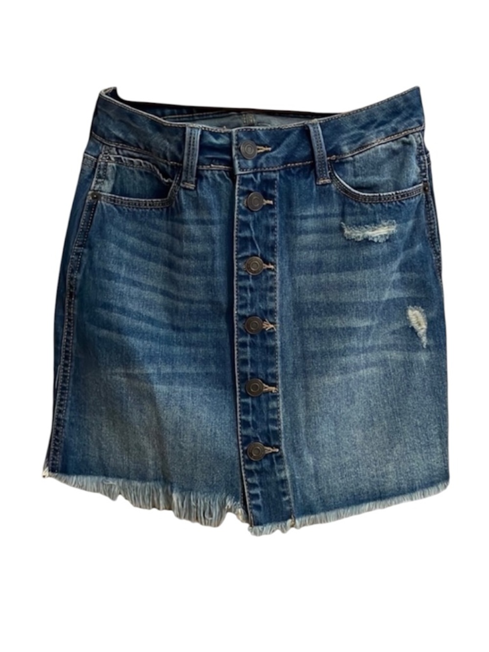 MUDD Jean Skirt Denim 0 Blue New Casual Neutral Street Chic Western Classic